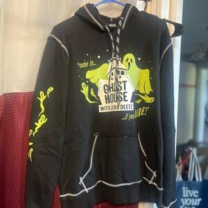 Hot Topic Beetlejuice Ghost House Glow in the dark Hoodie. Size- Medium